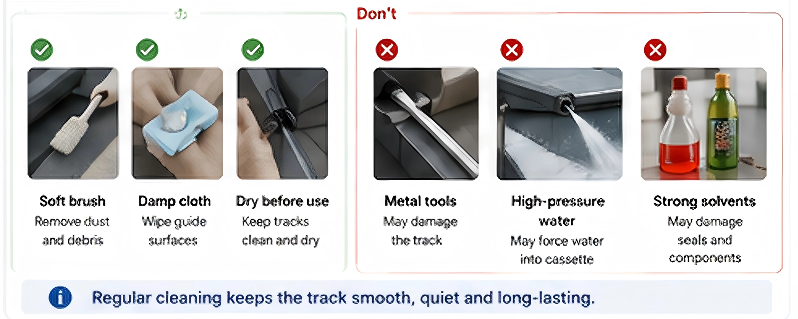 Outdoor ZIP roller blind maintenance checklist